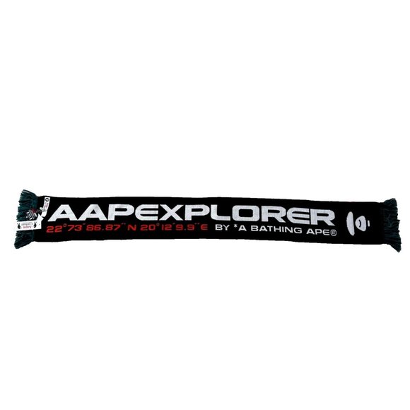 AAPE By A Bathing Ape Explorer Double Sided Fringe Knit Scarf - Picture 2 of 3
